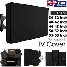 Dustproof Waterproof TV Cover Outdoor Patio Flat Television Protector 30"-58" UK