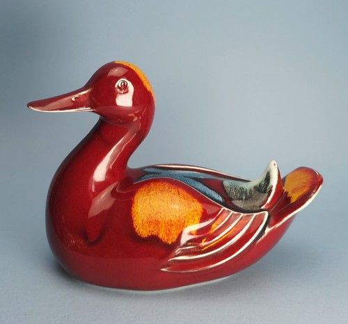 Poole pottery delphis duck red - pottery,