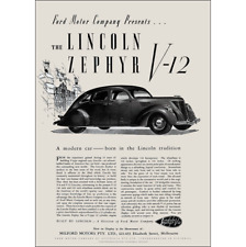 Lincoln Zephyr V-12 Art Print – 1939 Ford Australia advert – 2 sizes Poster