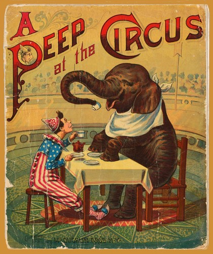 Circus elephant vintage - elephant, having