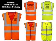 PERSONALISED CUSTOM PRINTED HI VIZ HIGH VIS SAFETY VEST WAISTCOAT