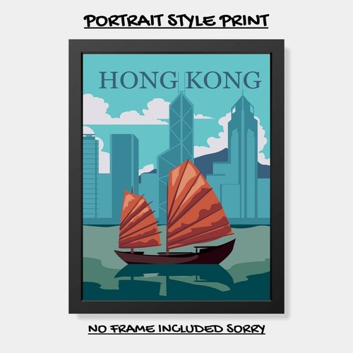 Hong kong travel print - travel , a4