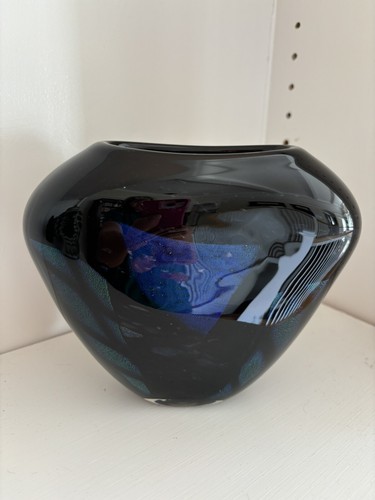 Swedish art glass dark - glass, blue