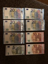 125 left over Euros holiday travel money leftover € Euro notes banknotes
