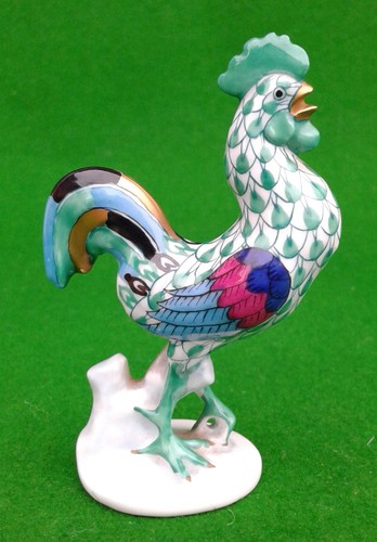 Herend green fishnet rooster - herend, /