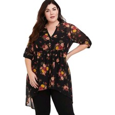 Torrid 1 Hi-Lo tunic top shirt