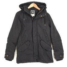 G-Star RAW Mens Jacket Medium Black Hooded Parka Winter Coat Utility Outdoor