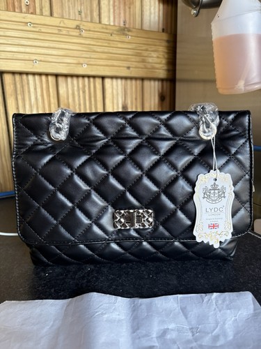 Lydc london black quilted faux - quilted,