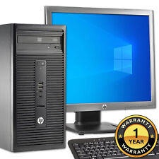 FULL DELL/HP INTEL CORE i3/i5 DESKTOP TOWER PC MONITOR COMPUTER SYSTEM WIN10 PRO