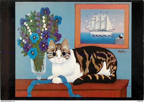 Postcard animals cats - animals,