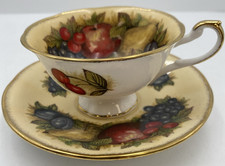 Queens Fine Bone China Antique Fruit Cup & Saucer                            K12