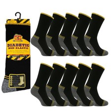 Mens Diabetic Work Socks Non-elastic Top Reinforced Heel Ruff &Tuff 6-11