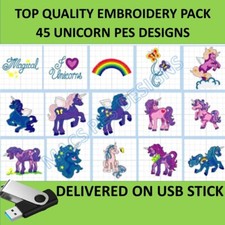 Unicorn 45 PES designs on USB