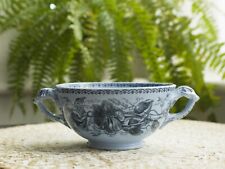 Antique Copeland blue Spode, 1872, Spode Tureen, small soup bowl, fruit bowl