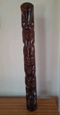 Wooden Tiki Totem Pole Carved