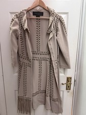 Louis Vuitton 100% Wool Laced Fringe Coat Camel Size 40 FR