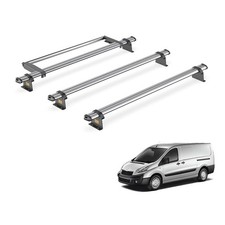 Peugeot Expert Roof Rack for 2007-2016 Low Roof 3x Bars & Roller Van Guard Trade