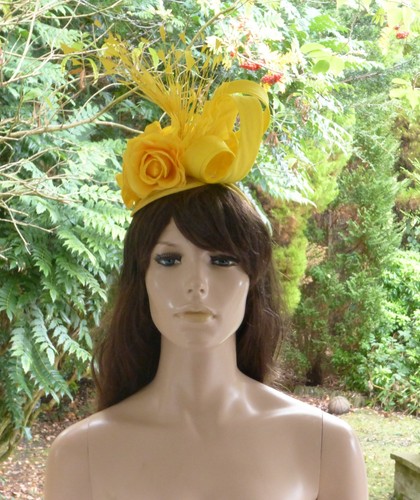 Sunshine yellow fascinator - sunshine, yellow/fascinator