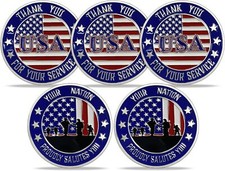 5pc United States Veteran Military Challenge Coins Lot Veterans Day Thanks Gifts