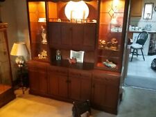 Morris of Glasgow oak display cabinet bar unit back lit