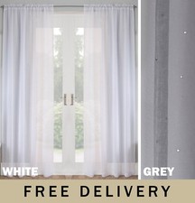 Tyrone Textiles Jewel Voile Panels (Pair) Net Curtain Sparkle Pattern Rod Pocket