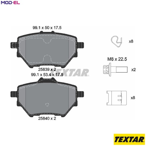 Brake pad set - pad,