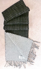 ELGIN OF SCOTLAND 100% CASHMERE SCARF BLACK/WHITE WEAVE BNWOT