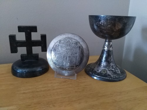 Vintage silver chalice with - vintage,