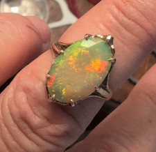 Beautiful Antique Ring 10 k Yellow /Rose Gold Ethiopian opal ring size 7