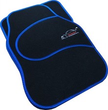 Full Black Carpet Car Floor Mats With Blue Boarder For Rover 25 45 75 Streetwise