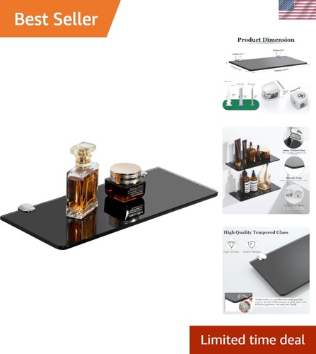 30cm black tempered glass - black,
