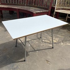 Mid Century Chrome Metal Leg Formica Plywood  Coffee Table