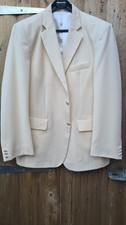 VINTAGE MENS CREAM WOOL CLERMONT  DINNER JACKET TUX CRUISE CHRISTMAS 42" SHORT