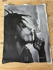 Hand painted Bob Marley Picture - Acrylic On Canvas - Original Artist J Murray