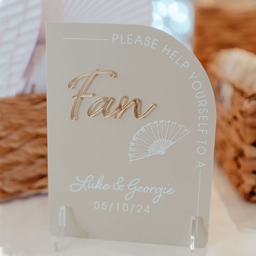 Modern arch wedding fan matte - fan,