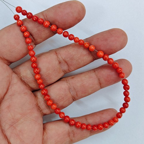 Genuine italy red - coral, round