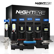 NIGHTEYE Pair H1 H3 H7 H11 CLED Fog Light DRL Driving Bulbs Kit 160W 6000K White