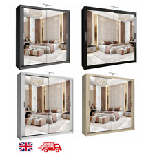 Milan Sliding 2 Doors Wardrobe 180cm With LED Light