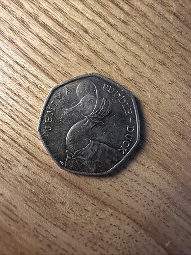 Jemima puddle duck 50p coin - puddle,