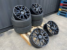 19" VW Golf MK5/6/7/8/Gloss Black Mesh S3 Design Alloys & TYRES CLEARANCE