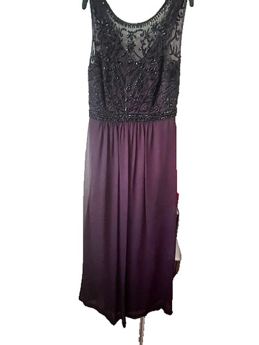 Purple beaded bodice long