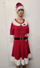 ?‍?Ladies Primark Santa Christmas Dress and hat Size M (10-12)
