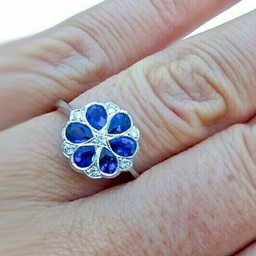 Round pear cut blue - 3,