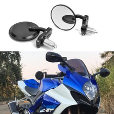 7/8" Handle Bar End Rearview Mirrors For Suzuki GSXR 1000 750 600 GSX 1400 1300