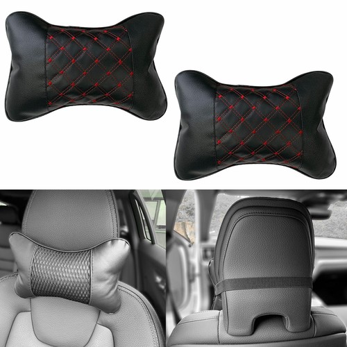 Car headrests black red - 2x,