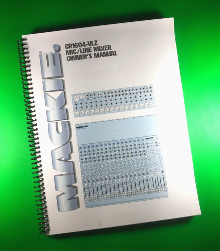 Owners manual for - manual, mackie