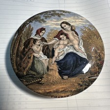 Prattware 'Charity' victorian pot lid pratt ware potlid c1860-1880
