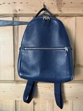 Smythson Navy Back Pack With Dust Bag