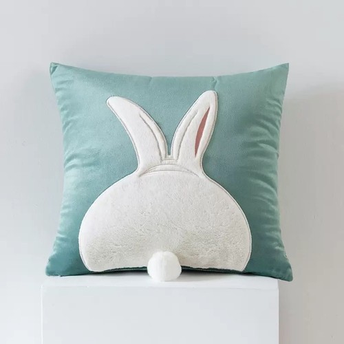 Bunny cushion cover blue - bunny,