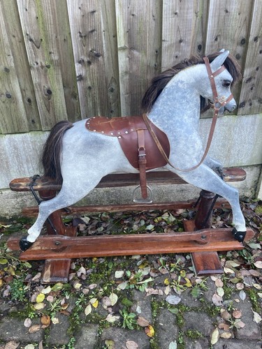 Antique rocking horse with - antique,